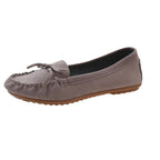 Women's Bow Detail Moccasin Loafers with Apron Stitching