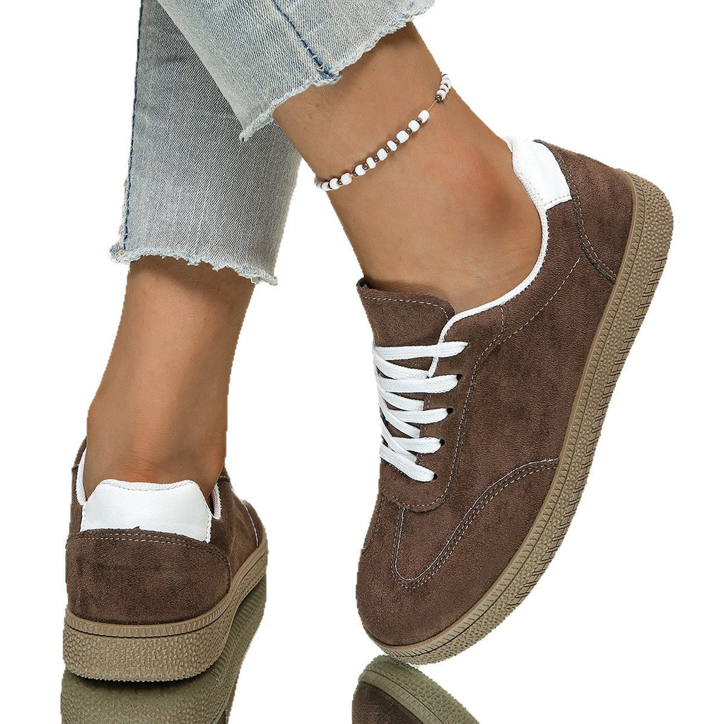 Women's Minimalist Lace-Up Trainers with Textured Uppers