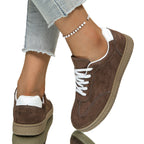 Women's Minimalist Lace-Up Trainers with Textured Uppers