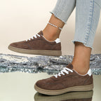 Women's Minimalist Lace-Up Trainers with Textured Uppers