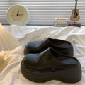 Women's Closed-Toe Platform Clogs – Minimalist Slip-On Mules
