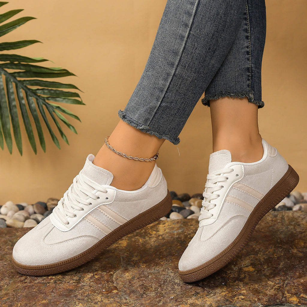 Women's Retro Court Trainers with Brushed Uppers