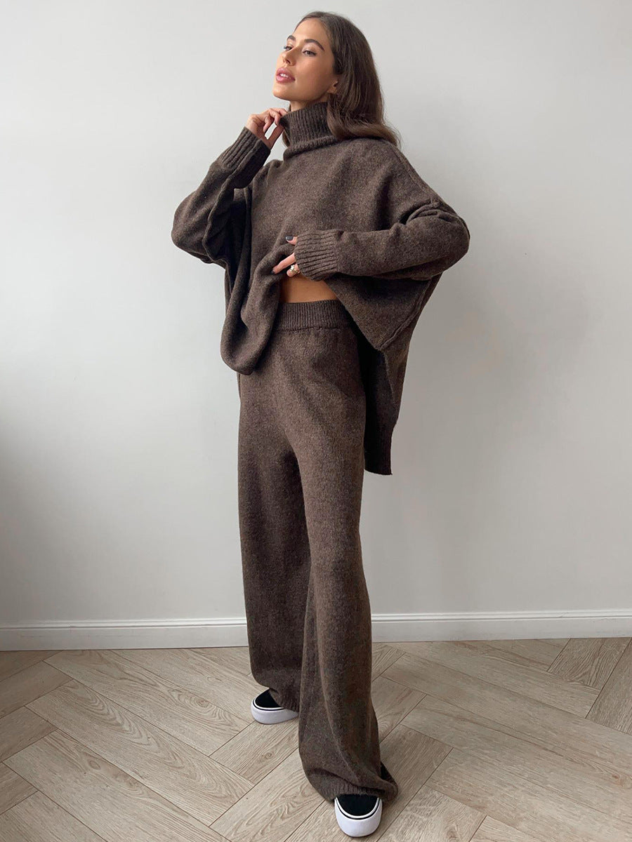 Knitted Roll Neck Lounge Set – Jumper and Trousers