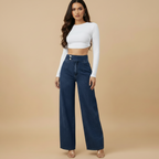 High Rise Wide Leg Jeans – Modern Full Length Denim