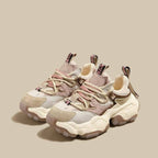 Women's Chunky Platform Trainers – Breathable Mesh Lace-Up Sneakers