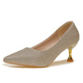 Women's Shimmer Court Shoes with Sculpted Heels