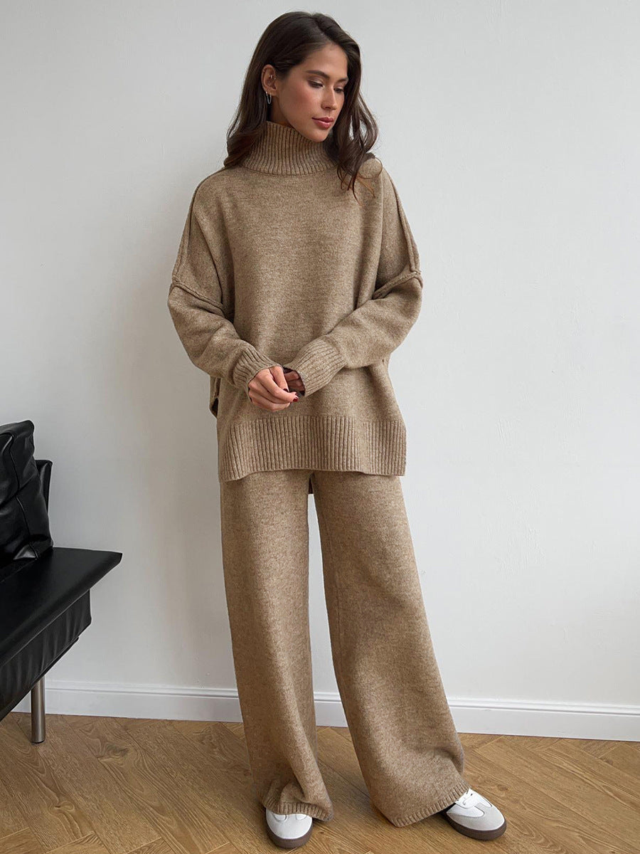 Knitted Roll Neck Lounge Set – Jumper and Trousers