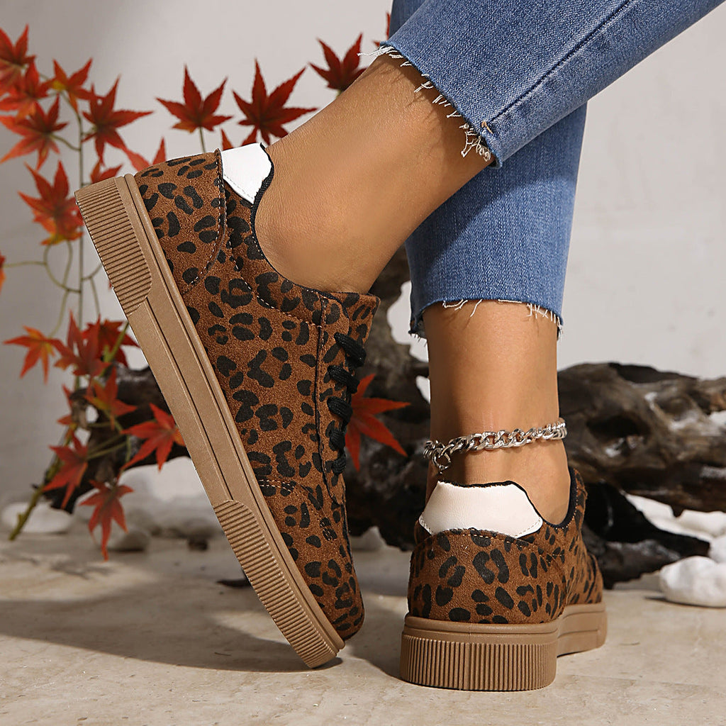 Women's Printed Low-Top Trainers with Lace-Up Fastening