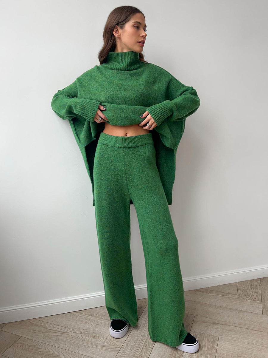 Knitted Roll Neck Lounge Set – Jumper and Trousers