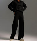 Women's Relaxed Two-Piece Co-Ord Set – Collared Sweater and Wide-Leg
