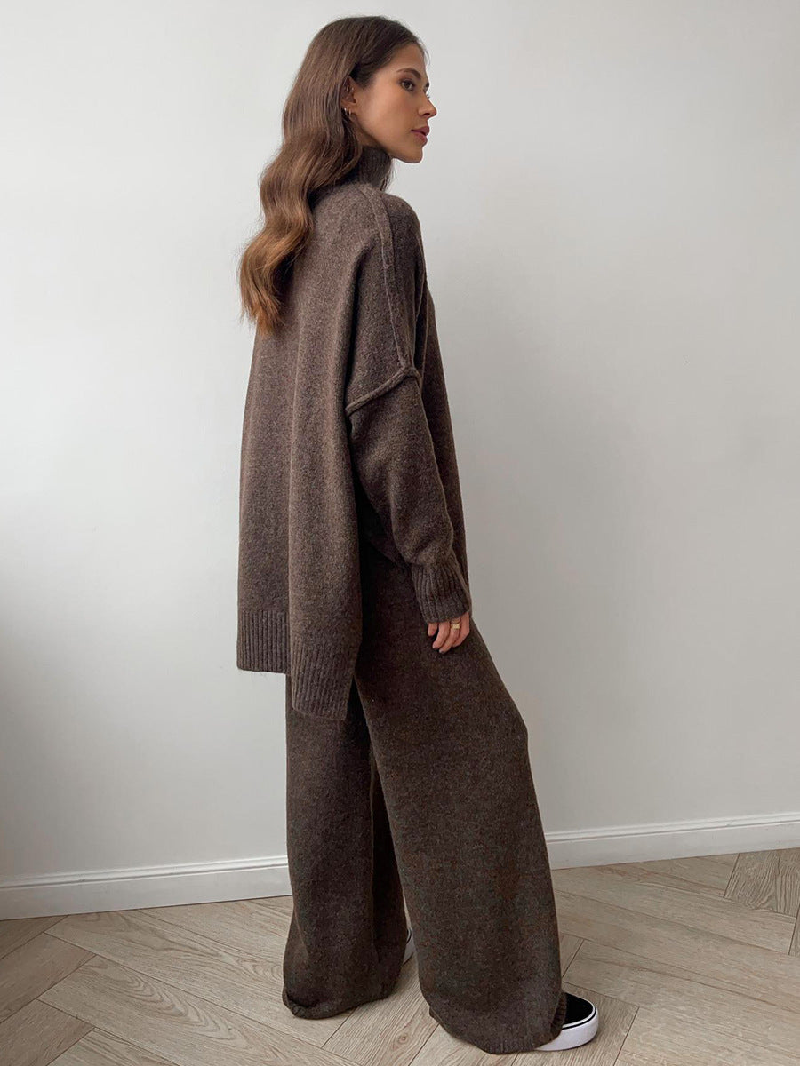 Knitted Roll Neck Lounge Set – Jumper and Trousers