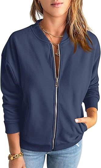 Lightweight Bomber Jacket with Zip & Pockets – Transitional Jacket
