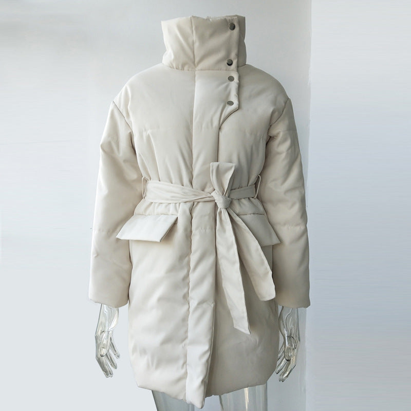 Quilted Jacket with Adjustable Waist Belt – Chic Fit