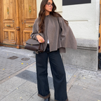 Oversized Wrap Coat with Elegant Draping – Women's Belted Coat