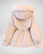 Women's Warm Padded Winter Parka Jacket with Detachable faux fur-Trimmed