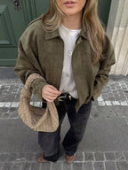 Oversized Bomber Jacket with Stand Collar in 7 Colours