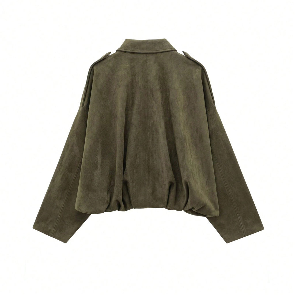 Oversized Bomber Jacket with Stand Collar in 7 Colours