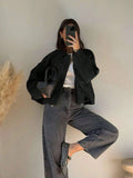 Oversized Bomber Jacket with Stand Collar in 7 Colours