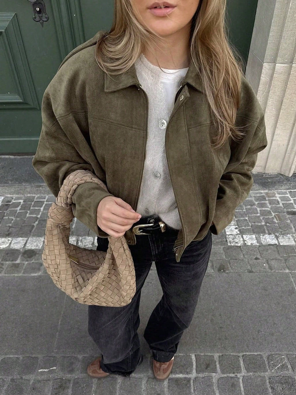 Oversized Bomber Jacket with Stand Collar in 7 Colours