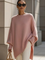 Oversized Wool Blend Jumper – Relaxed Round Neck Knit in 7 Colours