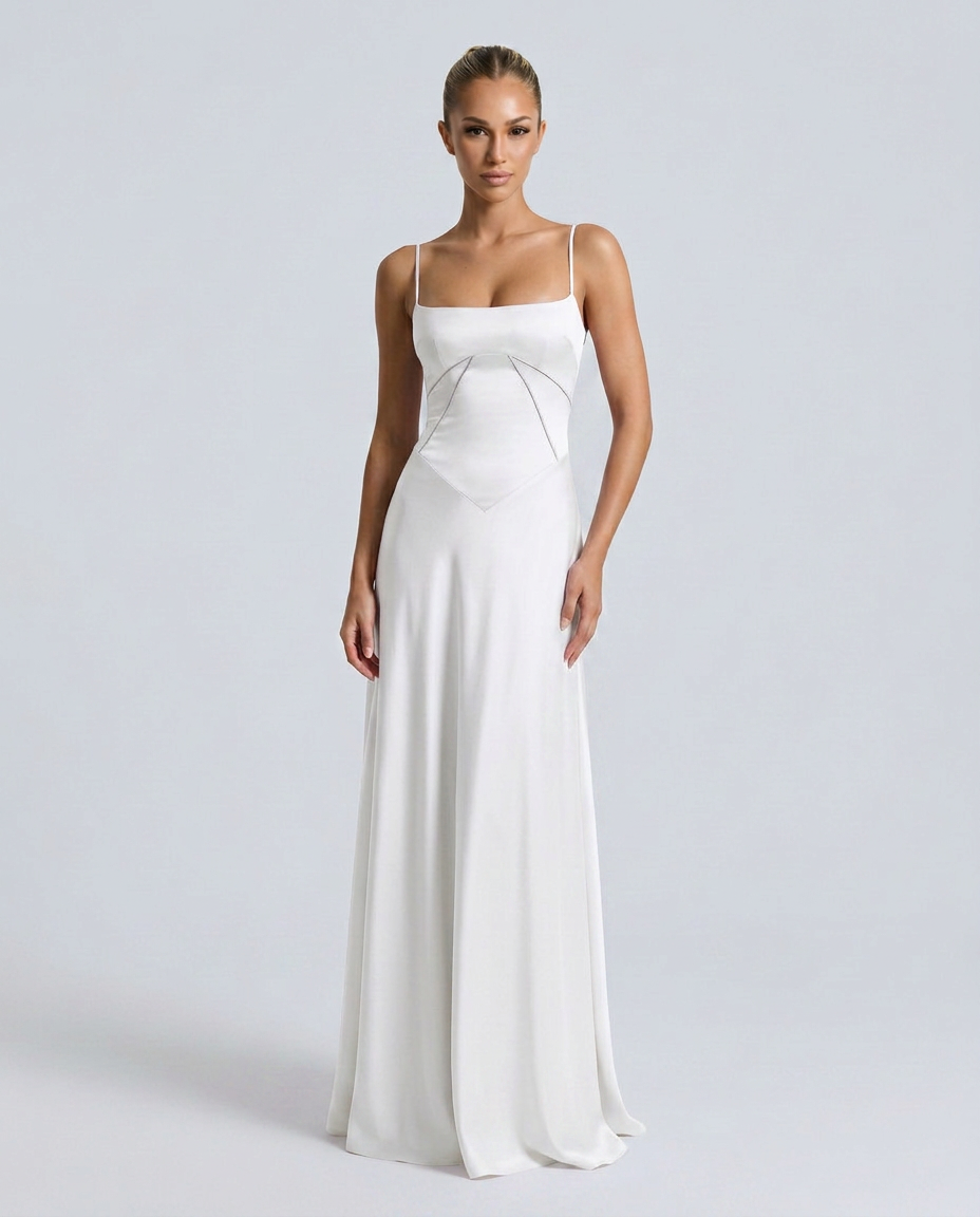 Maxi Dress with Lace-Up Back