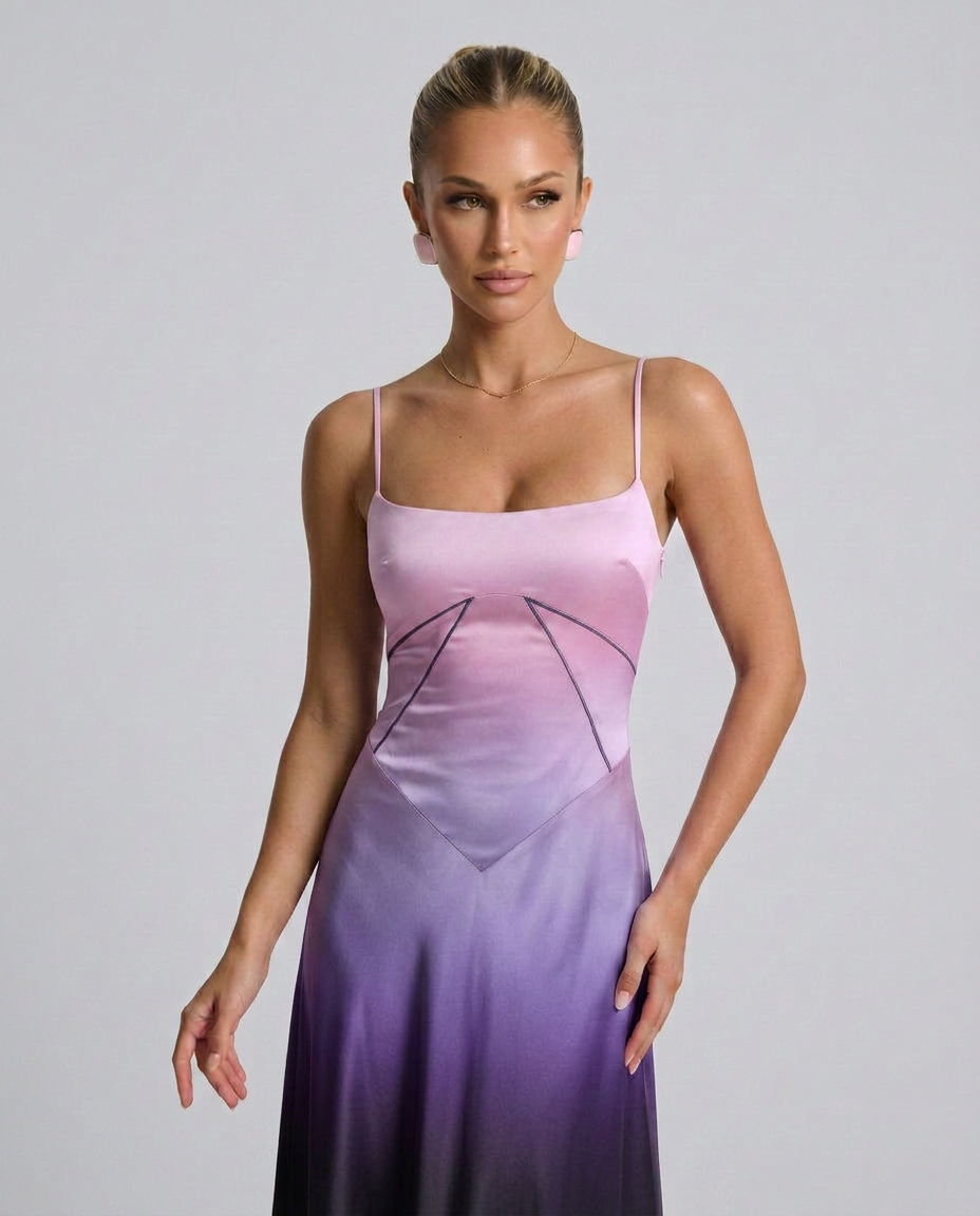 Maxi Dress with Lace-Up Back