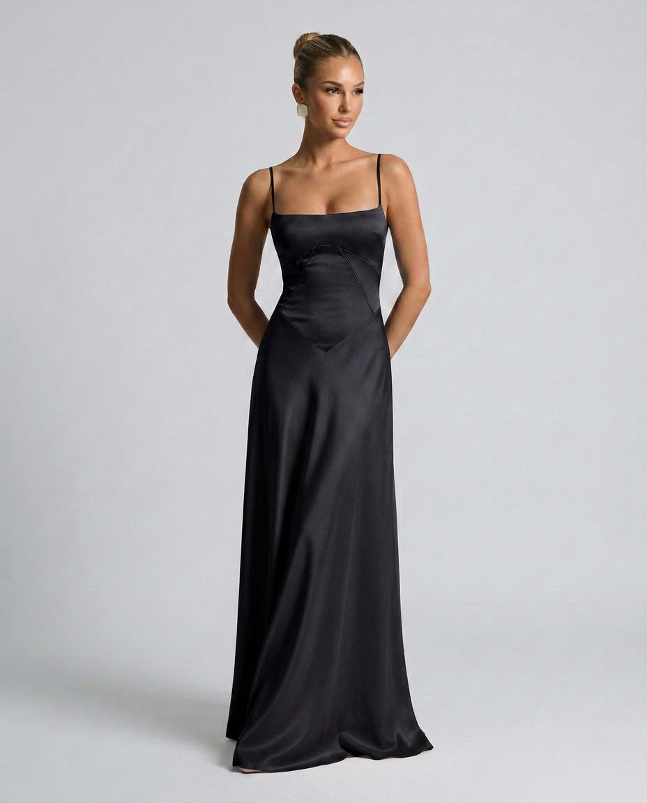 Maxi Dress with Lace-Up Back
