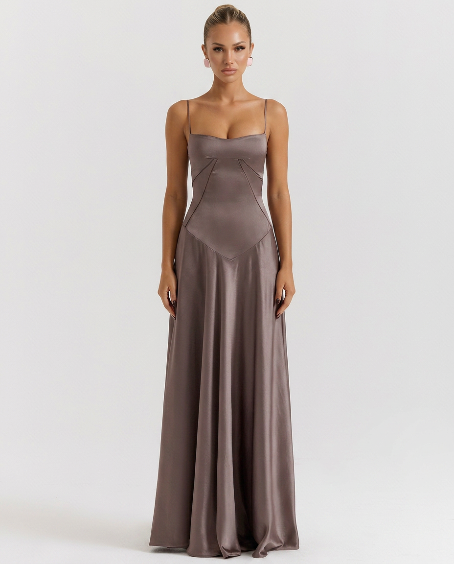 Maxi Dress with Lace-Up Back
