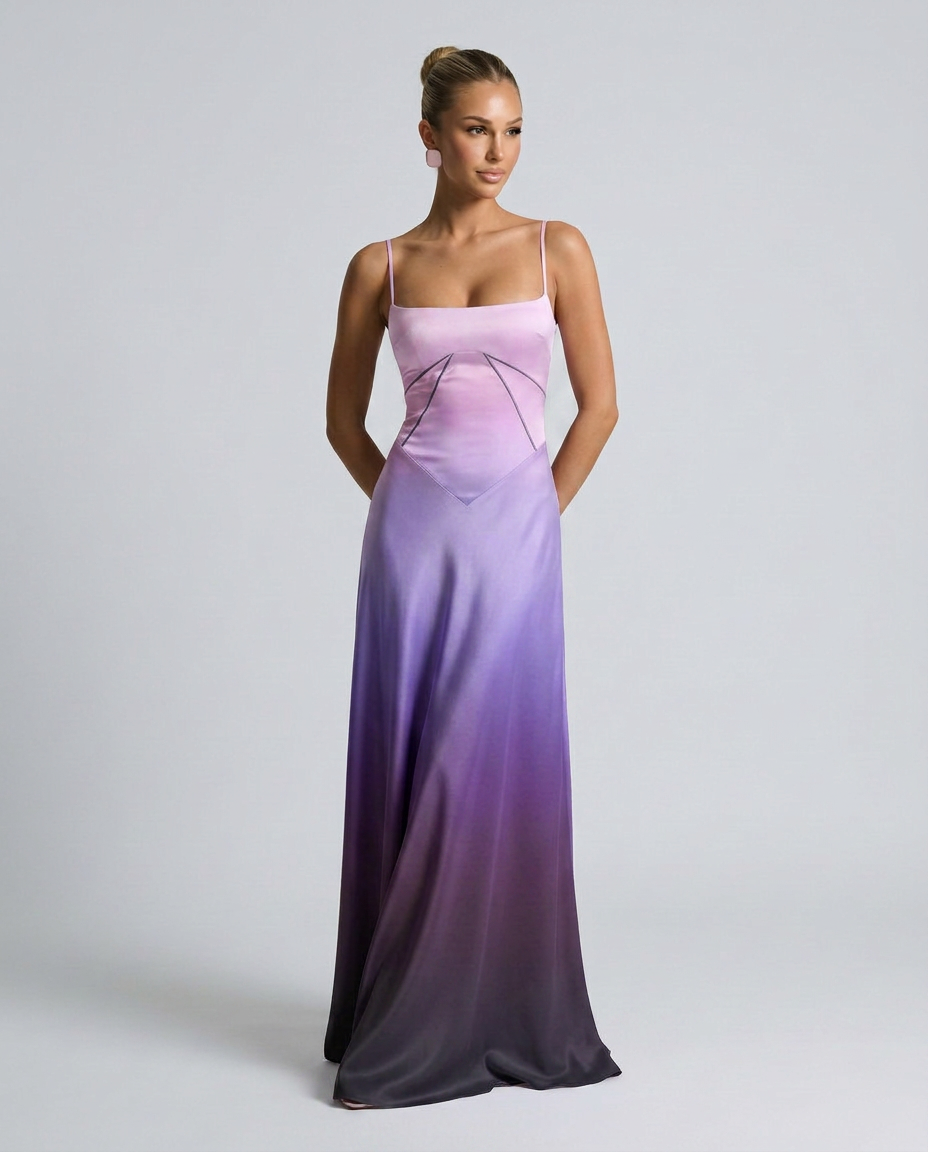 Maxi Dress with Lace-Up Back
