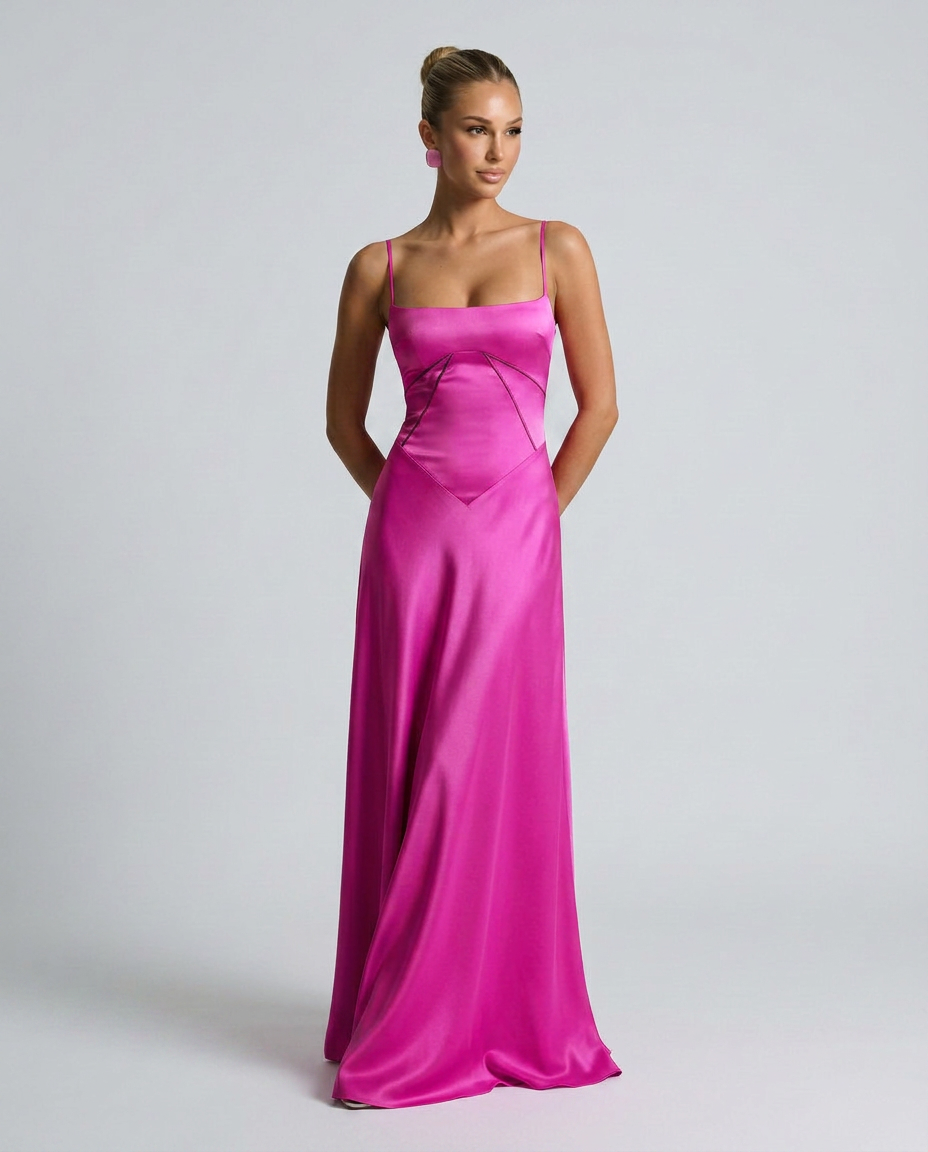 Maxi Dress with Lace-Up Back