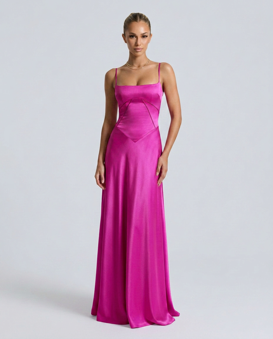 Maxi Dress with Lace-Up Back
