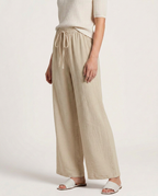 Wide-Leg Trousers with Drawstring Waist