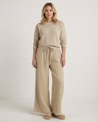 Wide-Leg Trousers with Elastic Waist