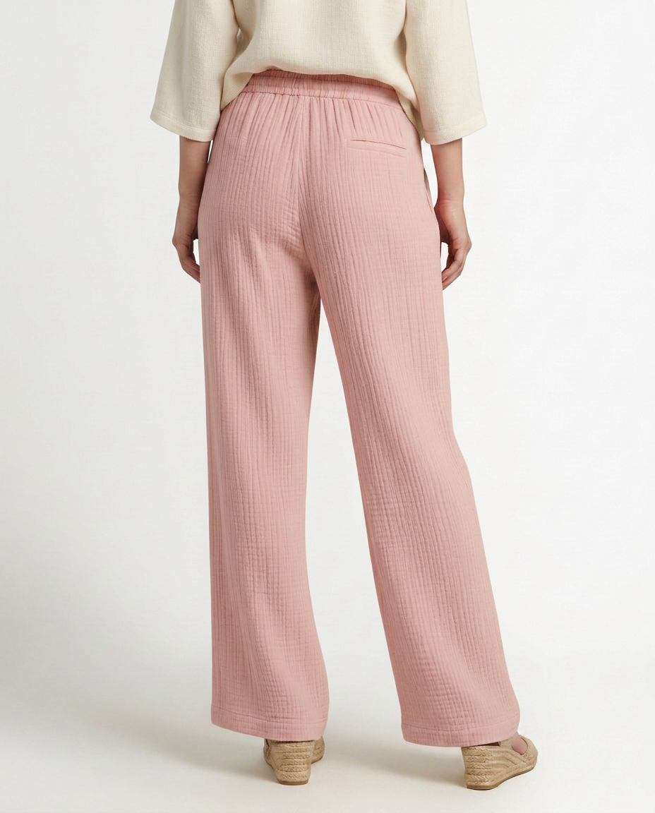 Wide-Leg Trousers with Elastic Waist