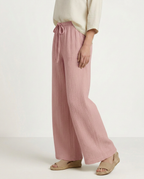 Wide-Leg Trousers with Elastic Waist