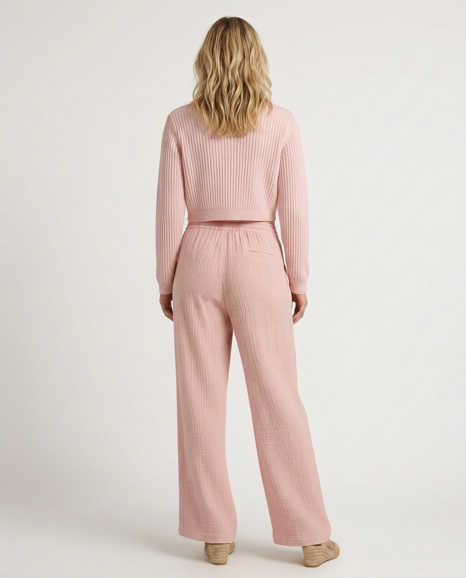 Wide-Leg Trousers with Elastic Waist