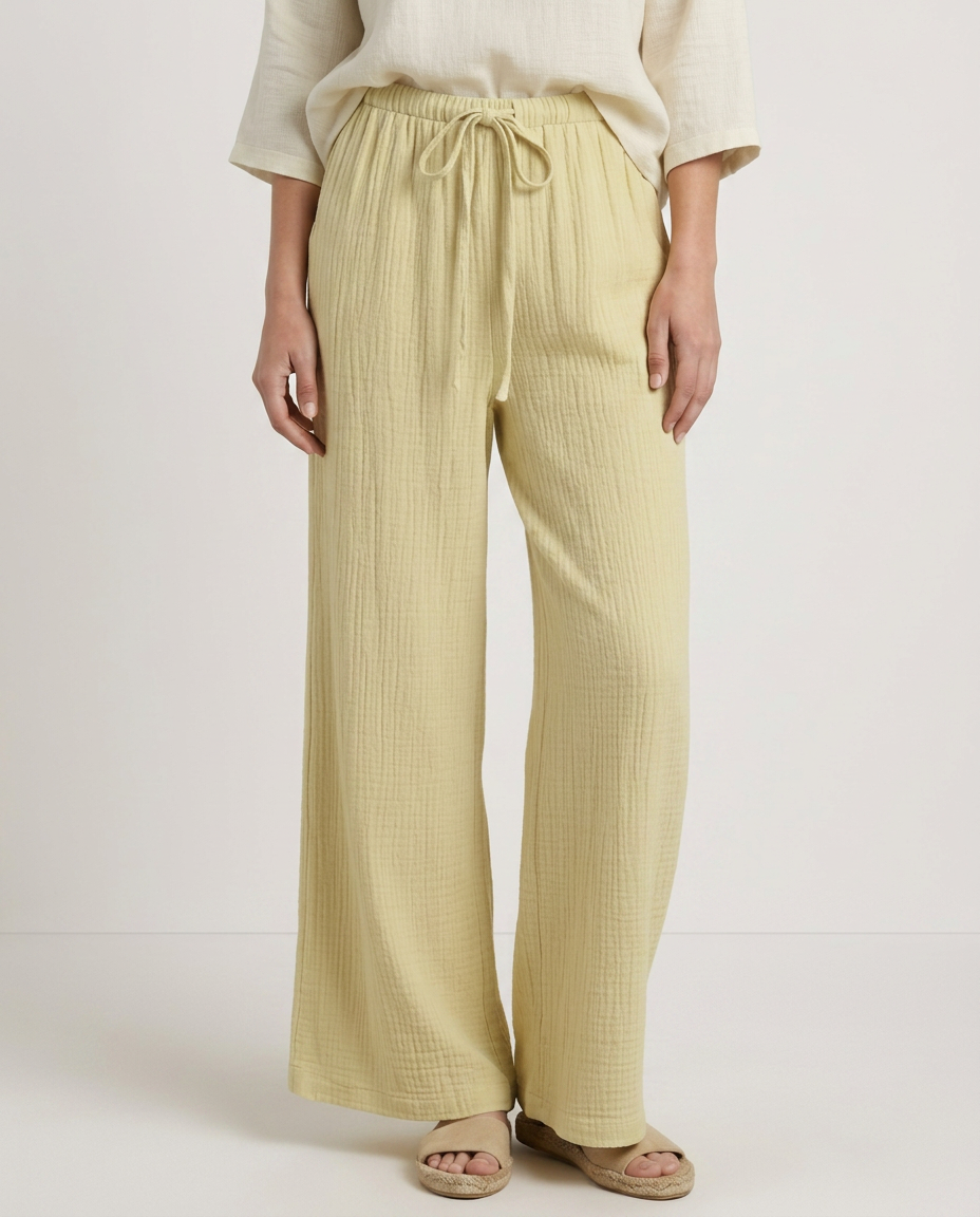 Wide-Leg Trousers with Elastic Waist