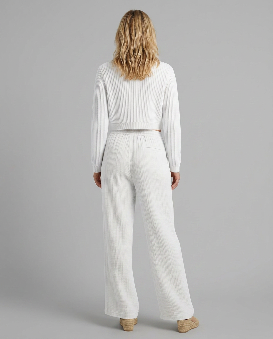 Wide-Leg Trousers with Elastic Waist