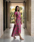 Wrap Maxi Dress with Short Sleeves