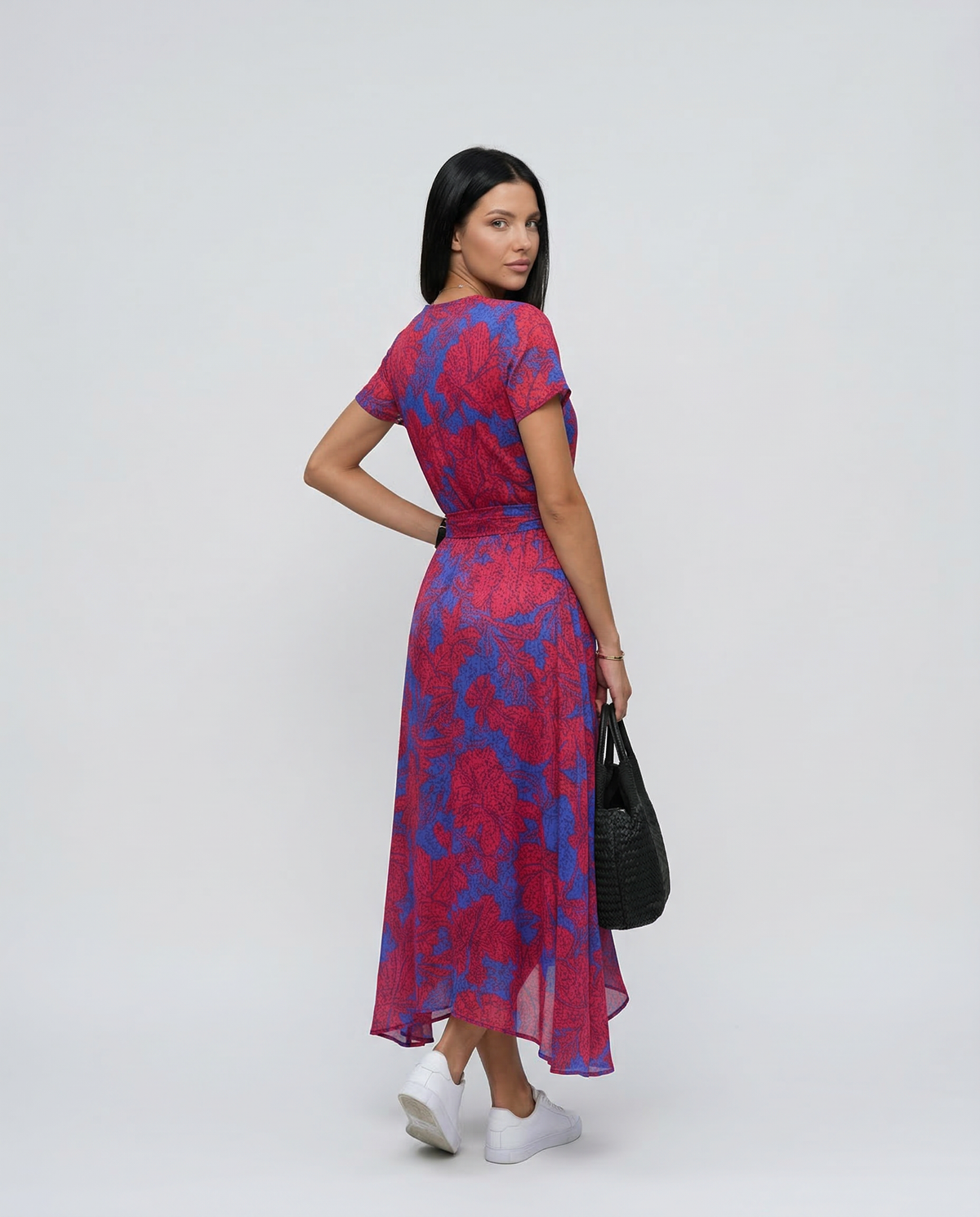 Wrap Maxi Dress with Short Sleeves