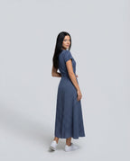 Wrap Maxi Dress with Short Sleeves