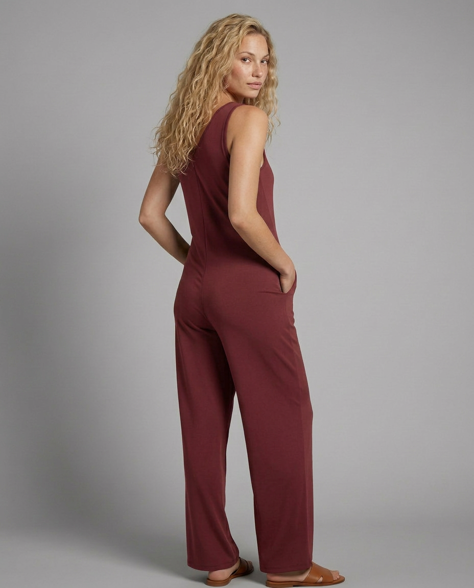 Sleeveless V-Neck Jumpsuit