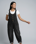 Denim Jumpsuit with Button Front