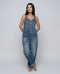 Denim Jumpsuit with Button Front