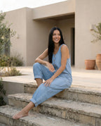Denim Jumpsuit with Button Front