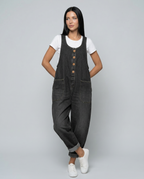 Denim Jumpsuit with Button Front