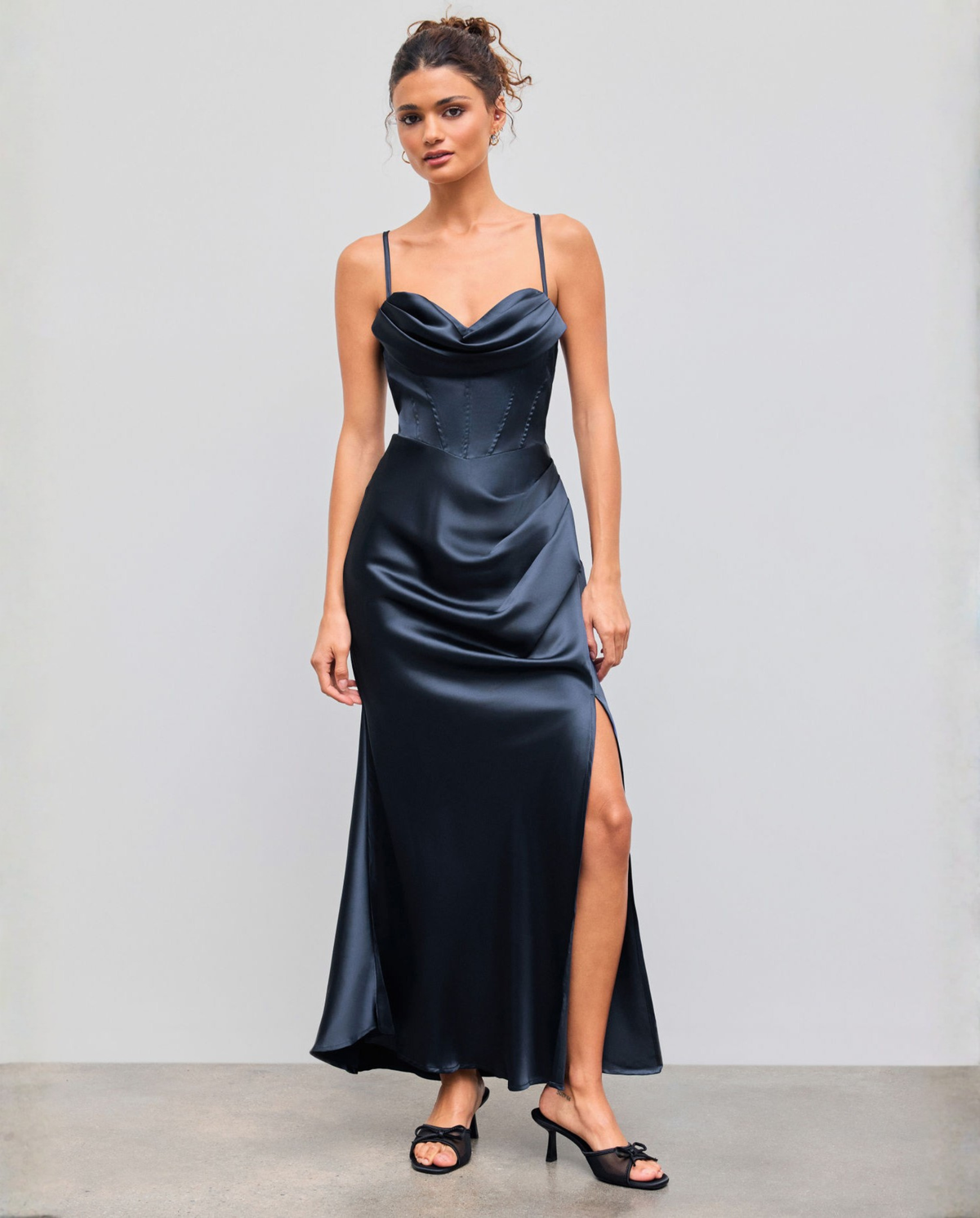 Maxi Dress with Draped Bodice