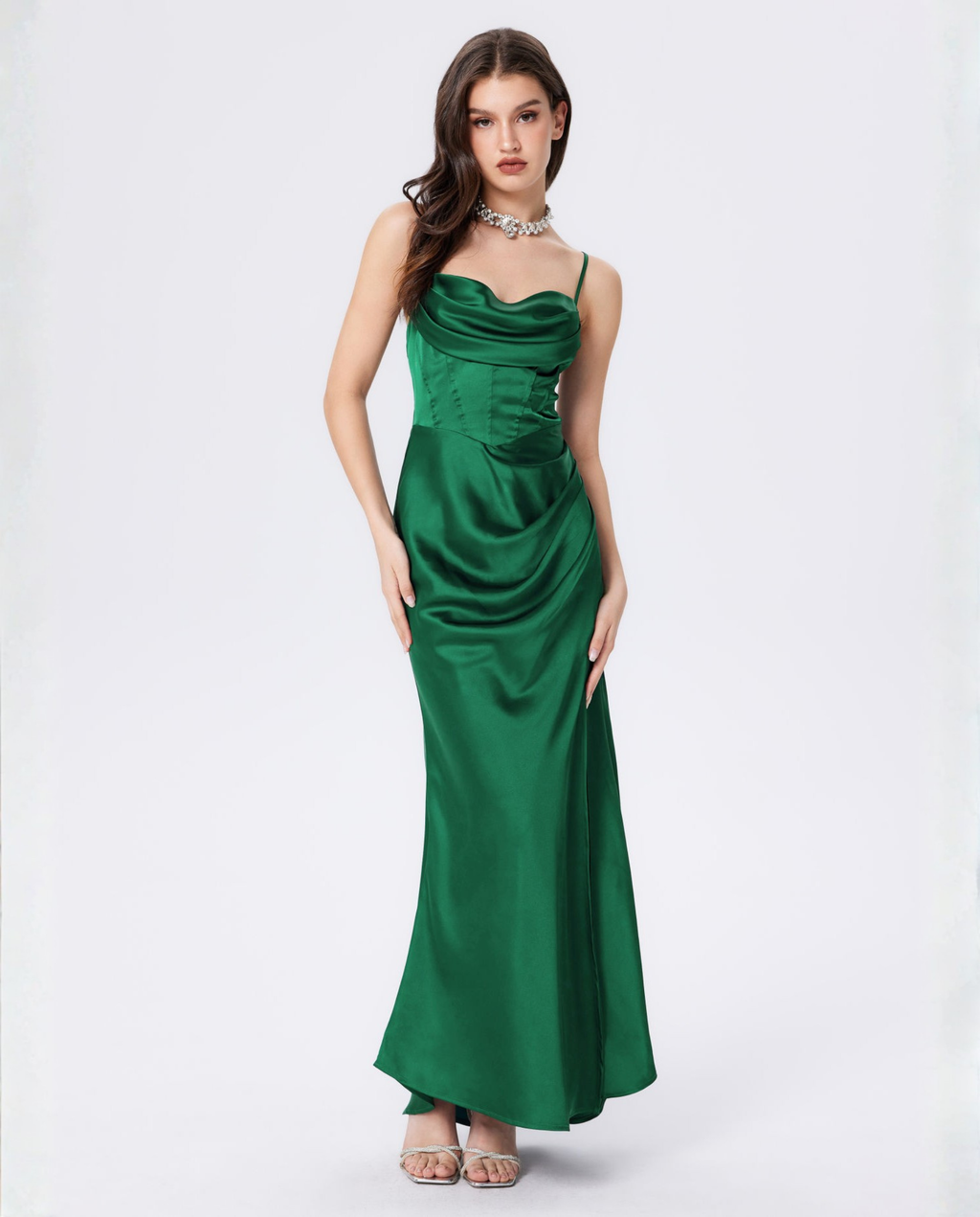 Maxi Dress with Draped Bodice