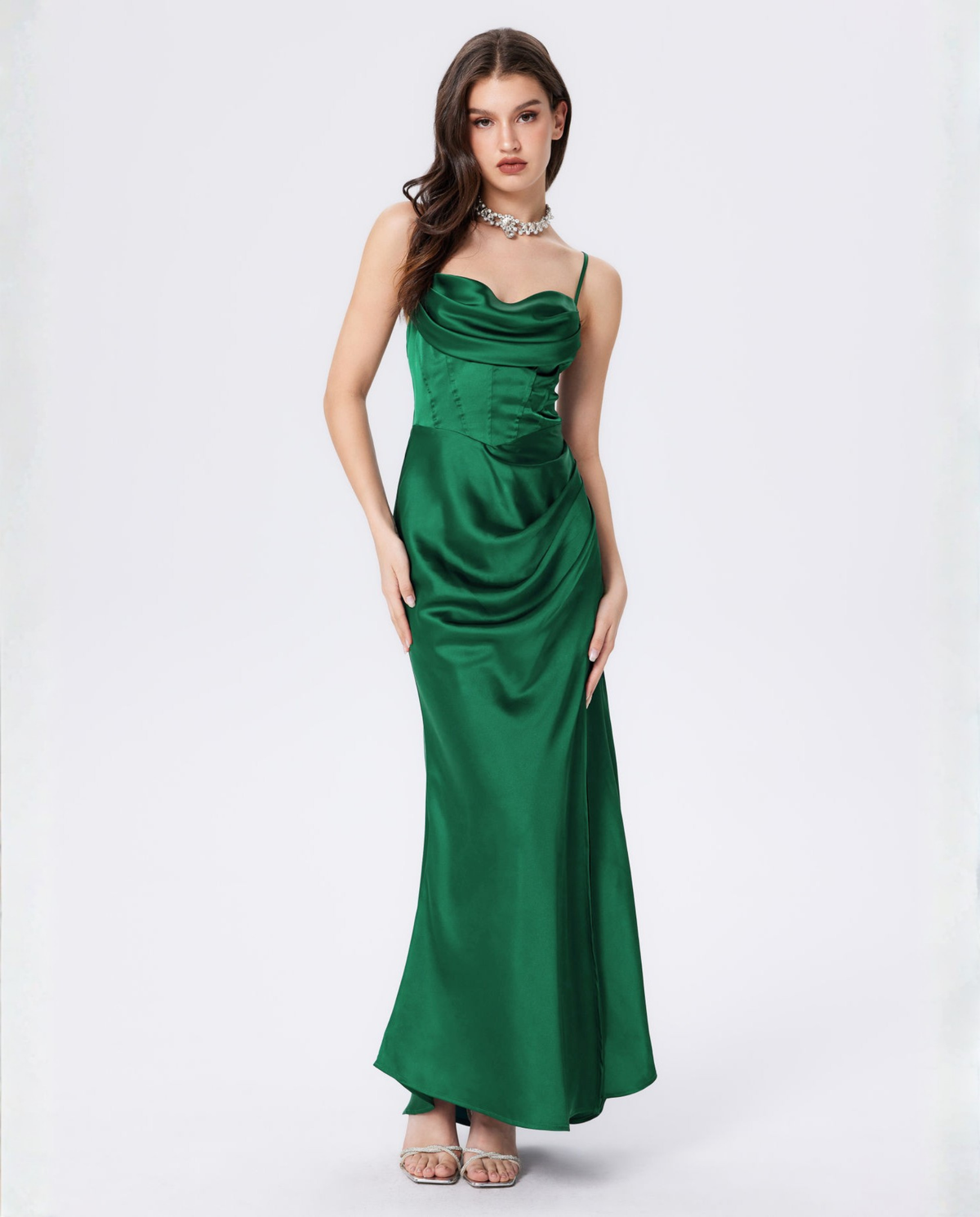 Maxi Dress with Draped Bodice