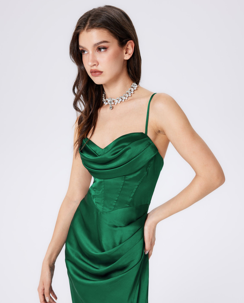Maxi Dress with Draped Bodice